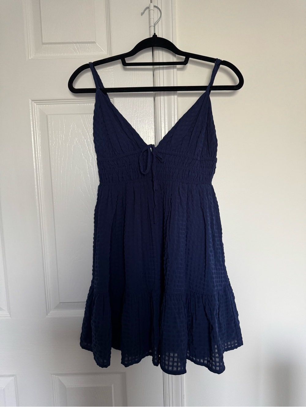 Aeropostale Navy Textured Sundress with Tie Front